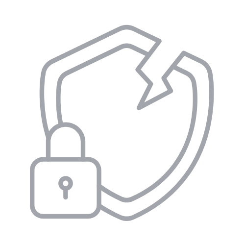 Cracked shield icon